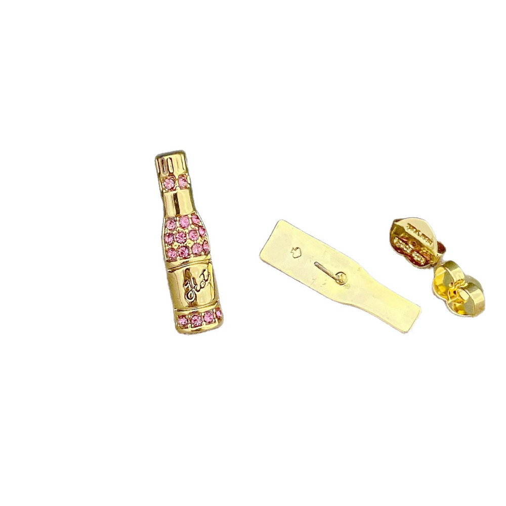 kate spade Pink Zircon 3D Bottle Heart Enamel Stud Earrings - Picture 5 of 6